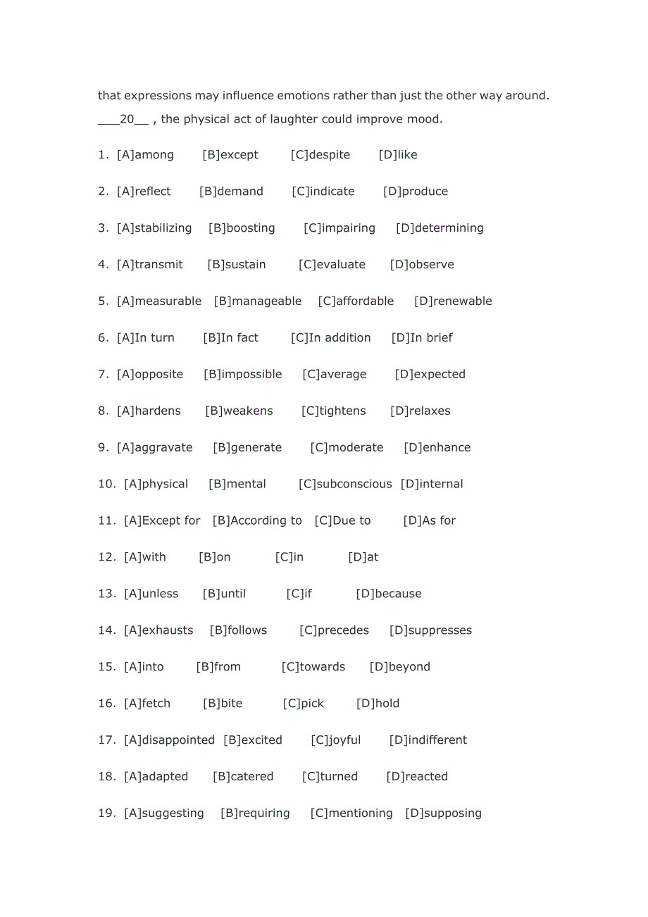 2011年考研英语完形填空答案及真题解析._第2页