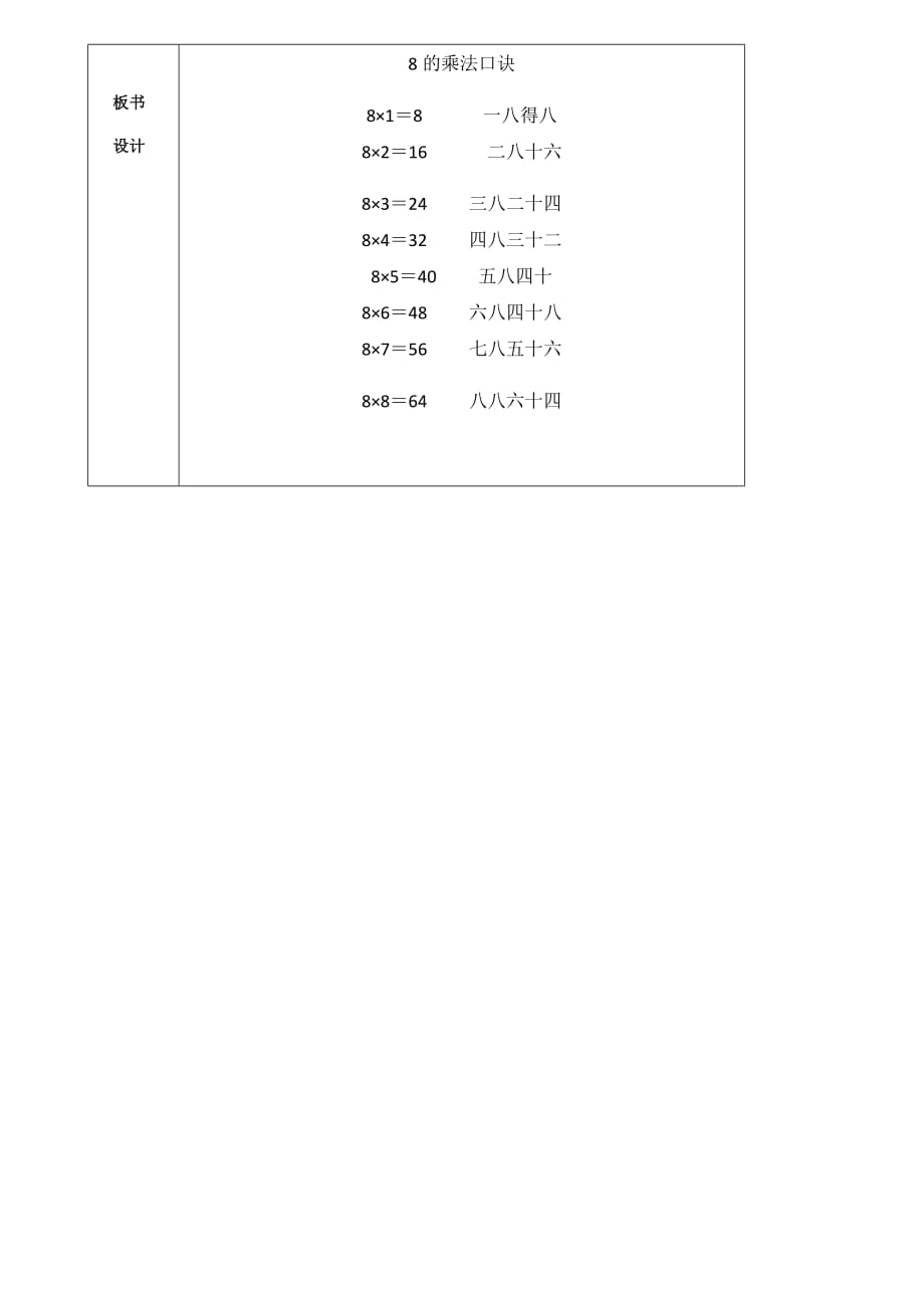 二年级上册数学教案-4.3 《8的乘法口诀》︳青岛版_第3页