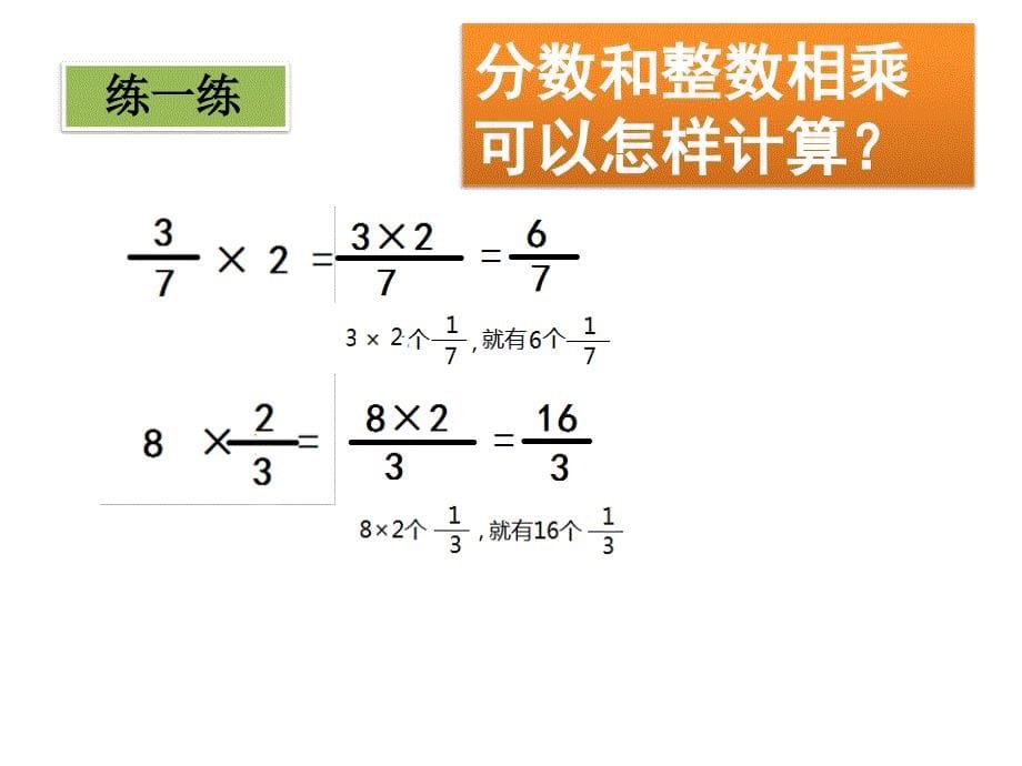 六年级上册数学课件-2.1 分数与整数相乘丨苏教版 (共14张PPT)_第5页