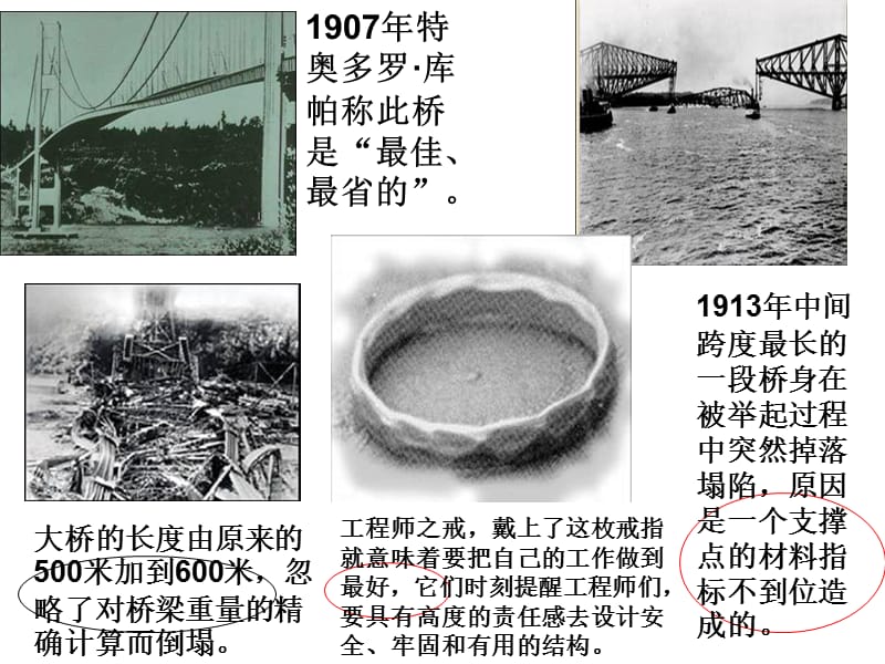 1917年魁北克大桥竣工通车这座桥是世界上最长的悬臂跨课件_第4页