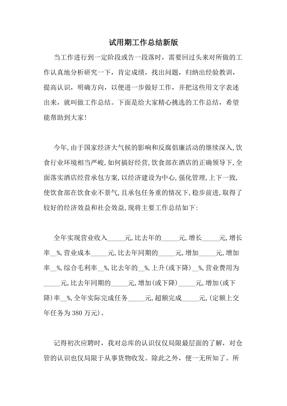 2020年试用期工作总结新版_第1页