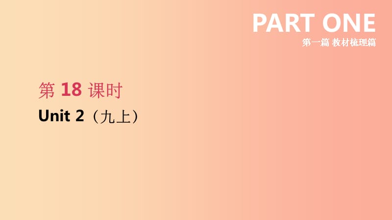 江苏省201X年中考英语一轮复习 第一篇 教材梳理篇 第18课时 Unit 2（九上）课件 牛津版_第1页