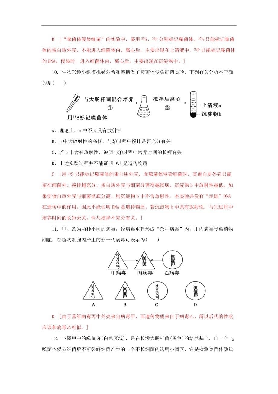 高中生物 第三章 基因的本质 第1节 DNA是主要的遗传物质课时作业七 新人教版必修2_第5页