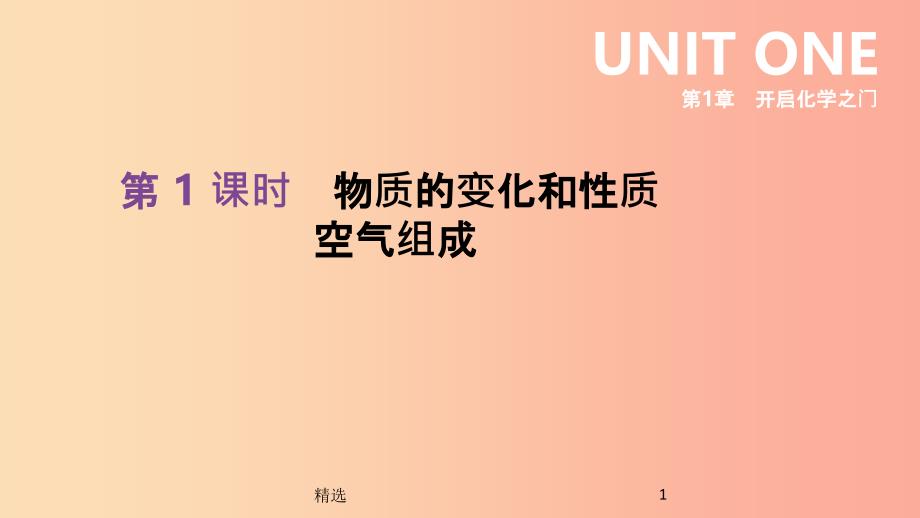 江苏省徐州市201X年中考化学复习 第1章 开启化学之门 第1课时 物质的变化和性质 空气组成课件_第1页