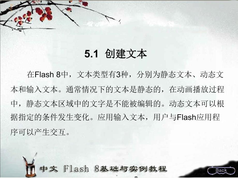 FLASH教程第5章 创建与编辑文本课件_第2页