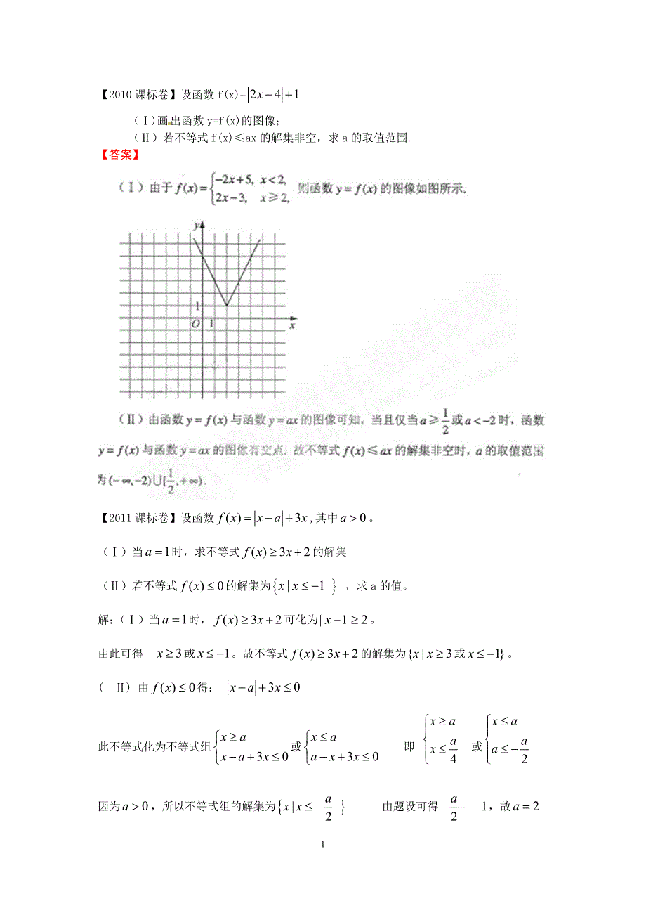 不等式高考真题汇编(含答案)-_第1页