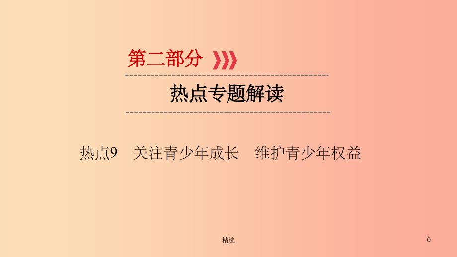 江西省201X届中考政治 热点9 关注青少年成长 维护青少年权益复习课件_第1页