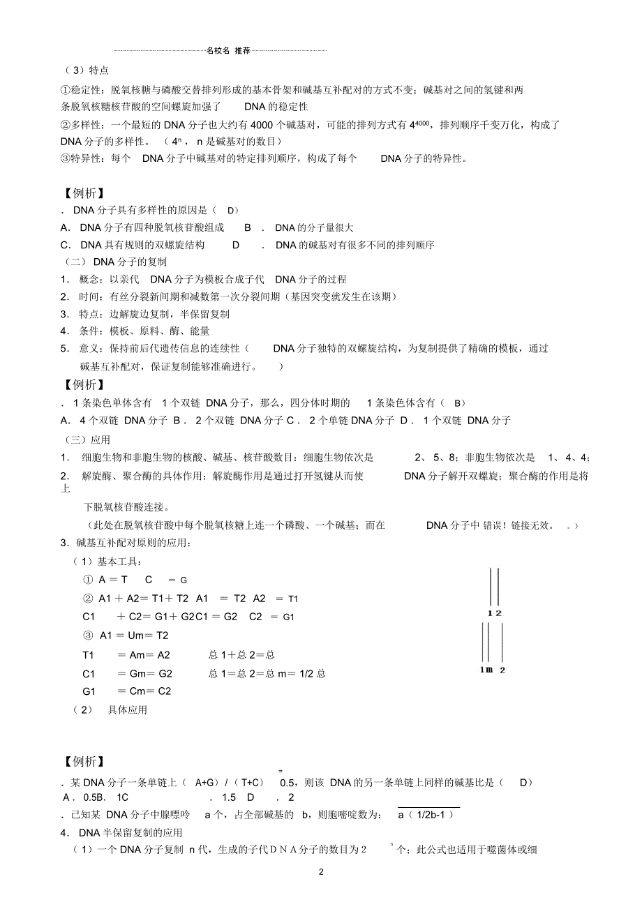 新人教版高中生物必修2DNA分子的结构和复制1_第2页