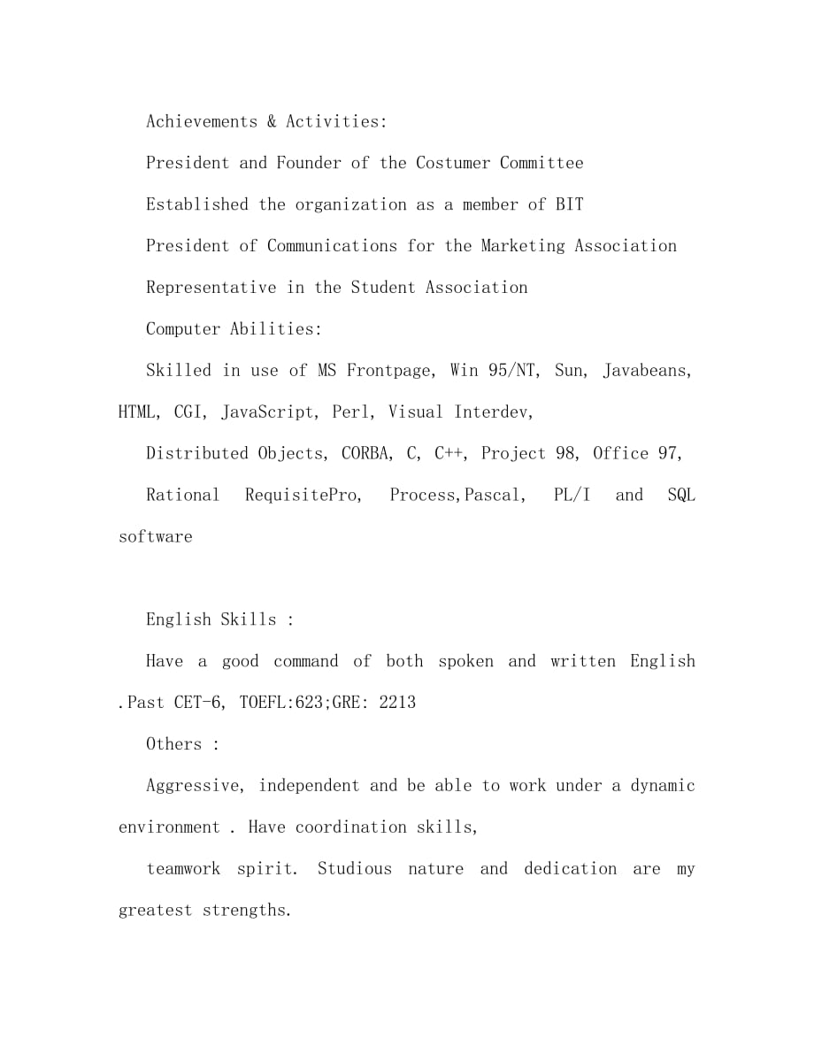 English Resume(have work exper_0_第2页