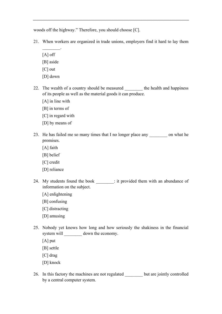 1997考研英语(一)真题与答案解析-_第5页