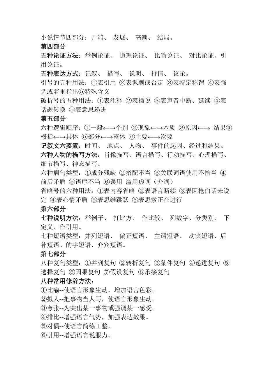 初中语文阅读题答题格式和技巧-_第5页
