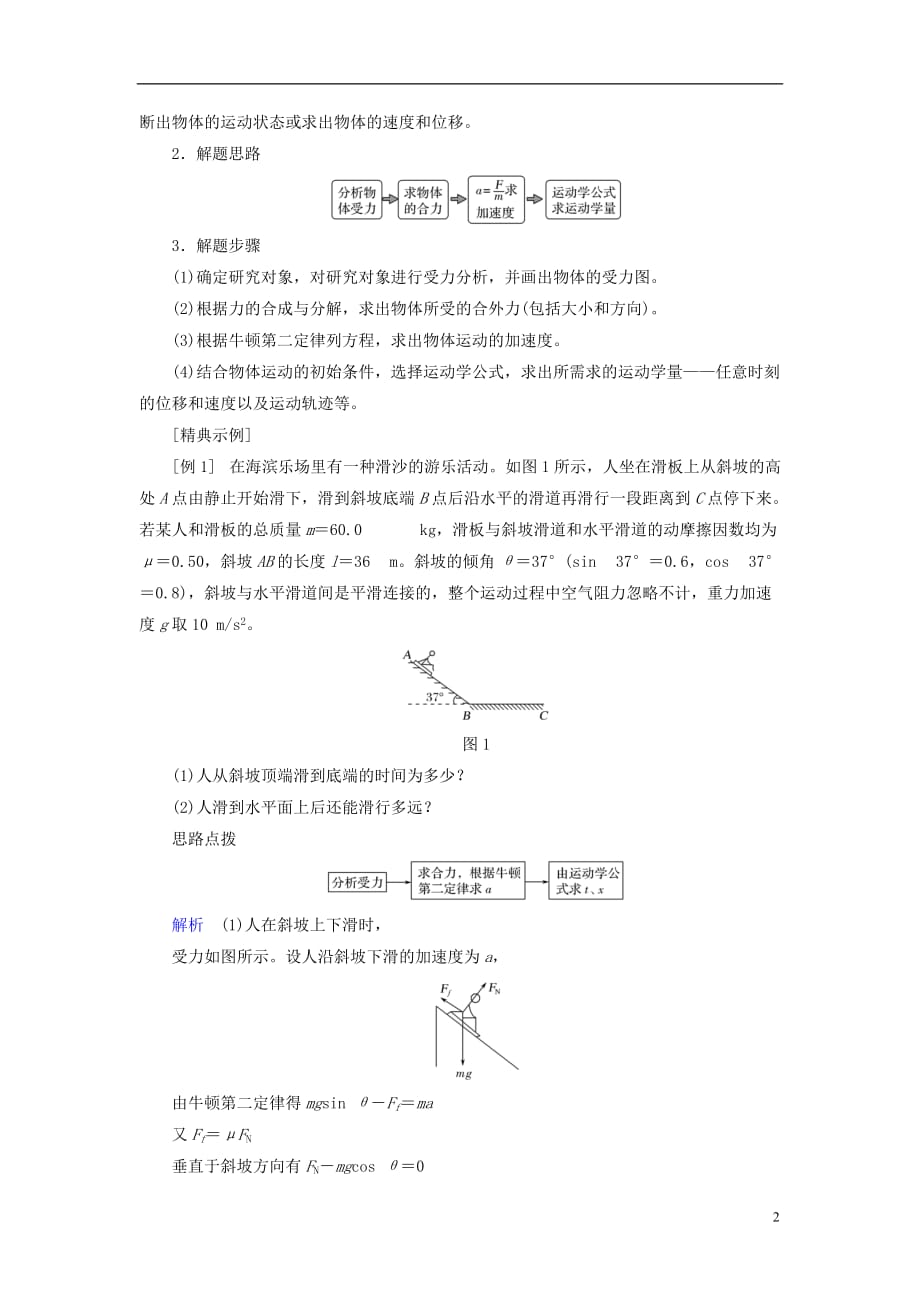 高中物理 第四章 牛顿运动定律 4.6 用牛顿运动定律解决问题（一）学案 新人教版必修1_第2页