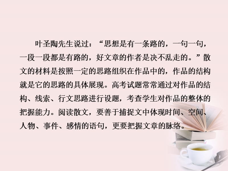 【备考加油站】高考语文 第一部分 专题三 第二讲 散文思路分析与内容要点的归纳课件 新人教_第5页