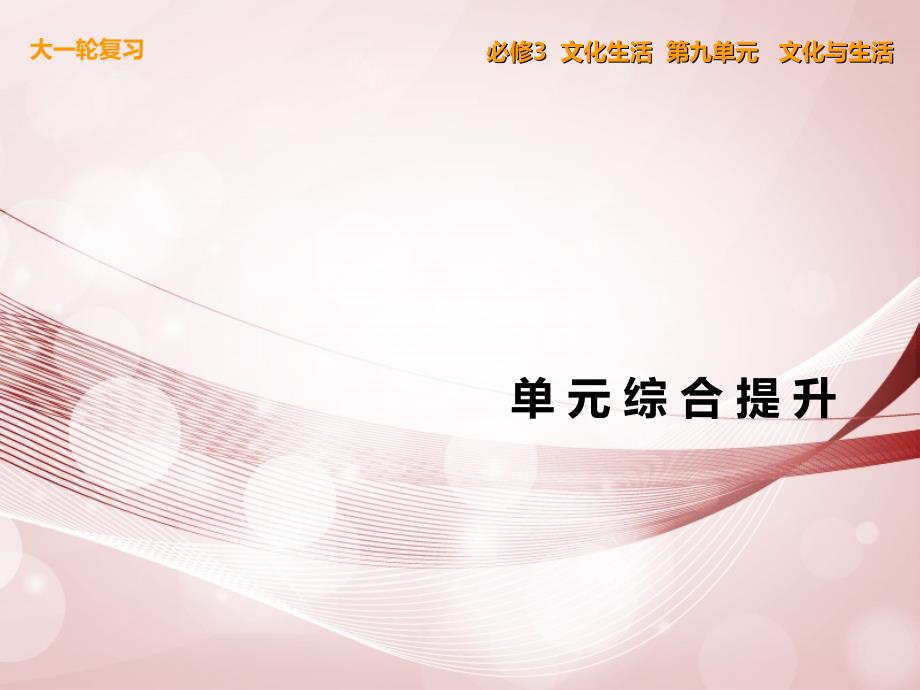 【步步高】高考政治一轮复习 单元综合提升九 文化与生活课件 新人教必修3_第1页