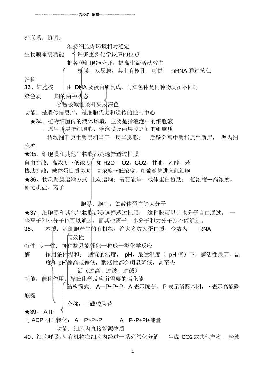 高中生物人教版必修1知识汇编_第5页