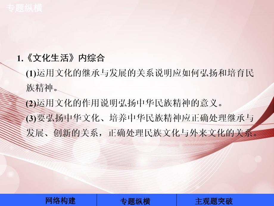 【步步高】高考政治一轮复习 单元综合提升十一 中华文化与民族精神课件 新人教必修3_第3页