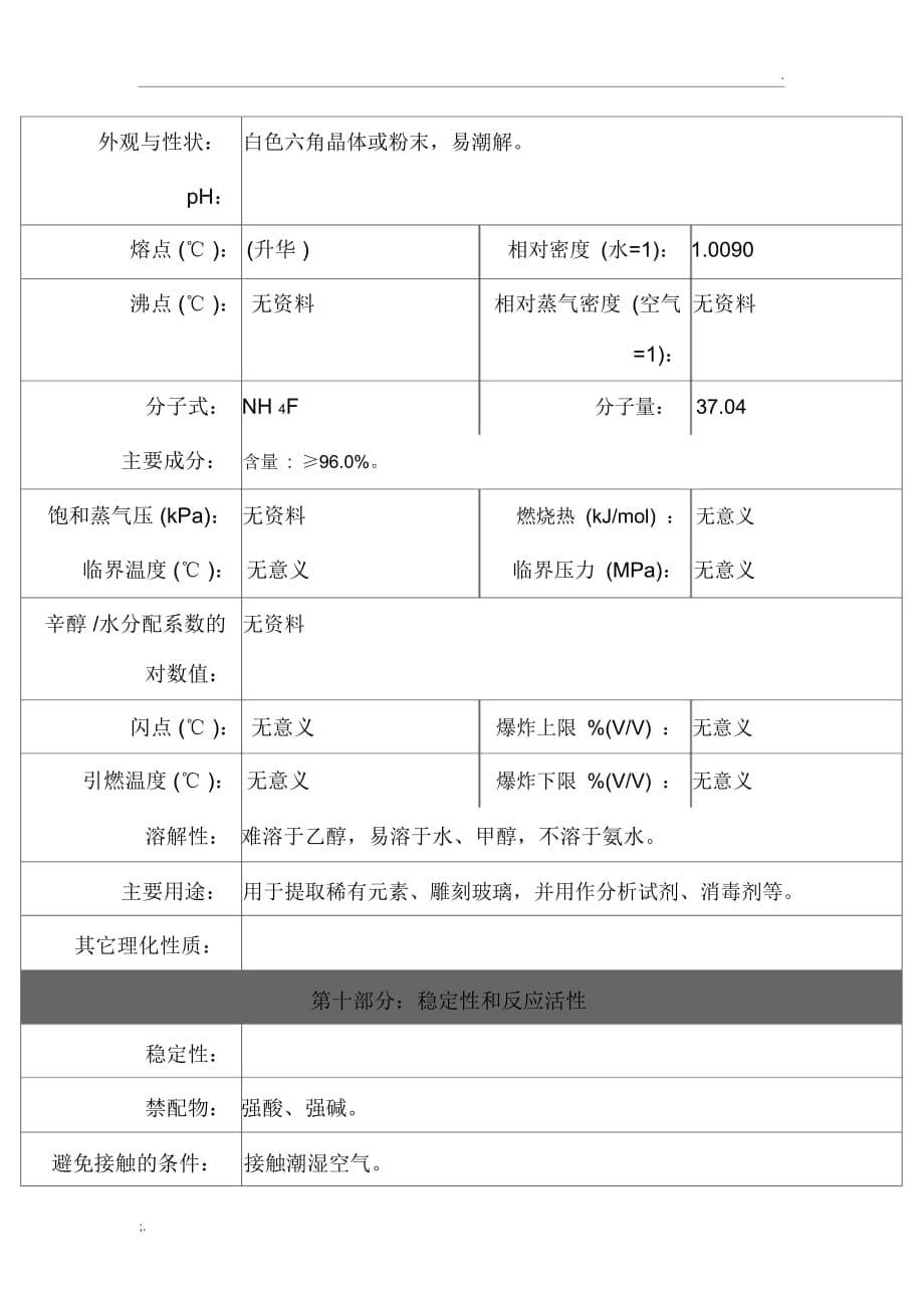 【MSDS】危险化学品管理规定-氟化铵_第5页