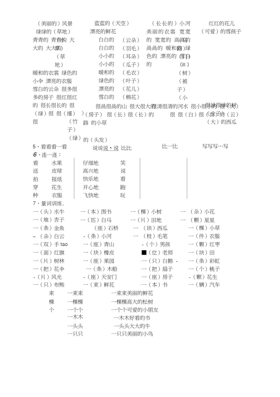 语文第一册期末复习材料_第2页