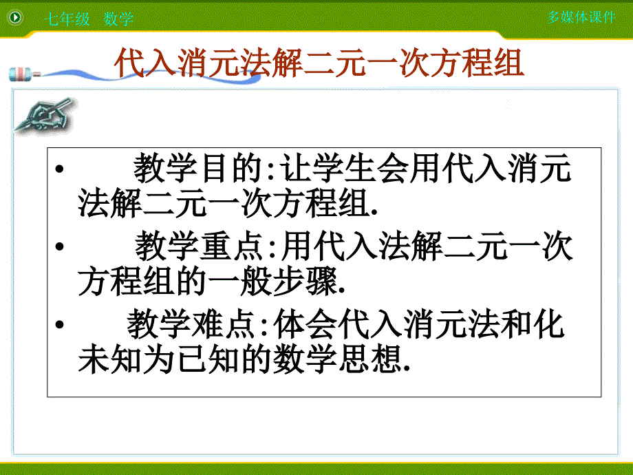 代入消元法解方程课件_第1页