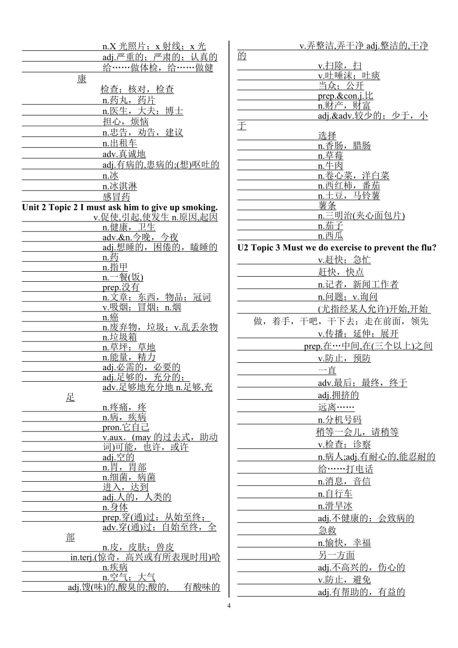 仁爱英语八年级上册单词表听写版-_第4页