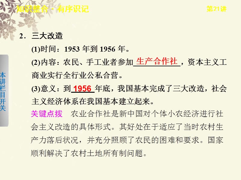 【步步高】高考历史大一轮课件 第九单元第21讲 中国特色社会主义建设的道路 新人教必修2_第4页