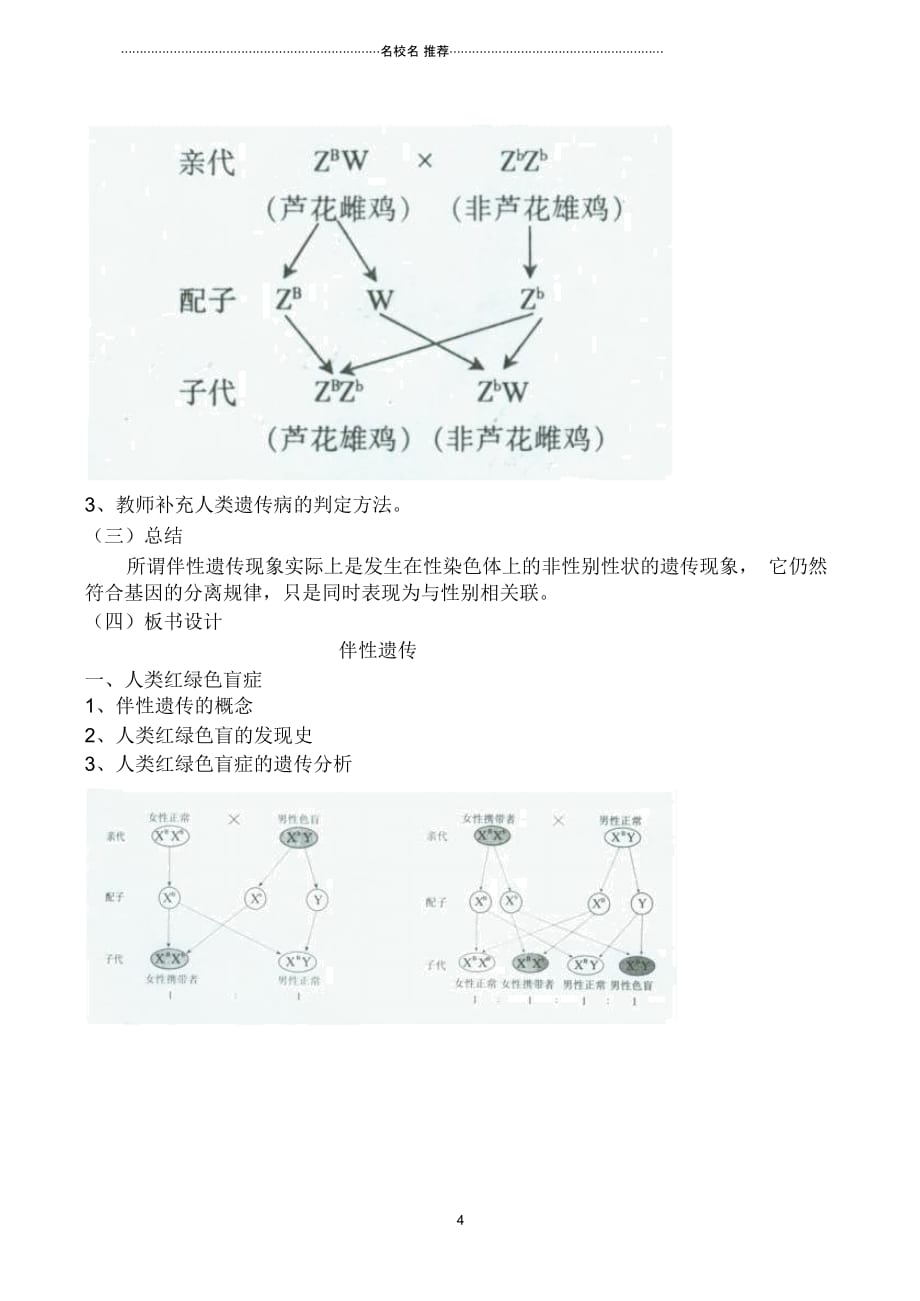 新人教版必修2高中生物伴性遗传2_第4页