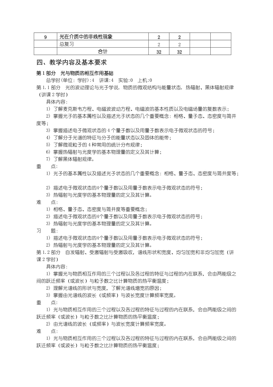 沈阳理工大学 光电子学教学大纲(光信息专业).doc_第3页