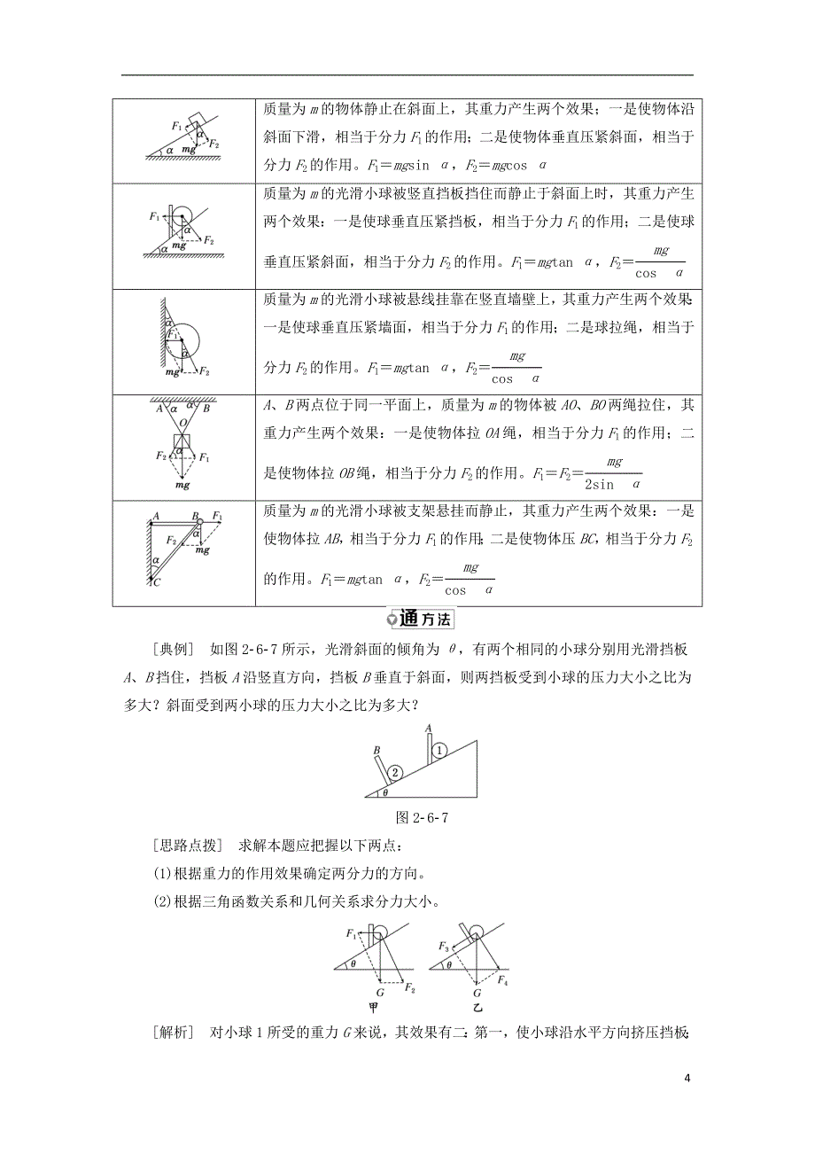 高中物理 第二章 力 第6节 力的分解教学案 教科版必修1_第4页