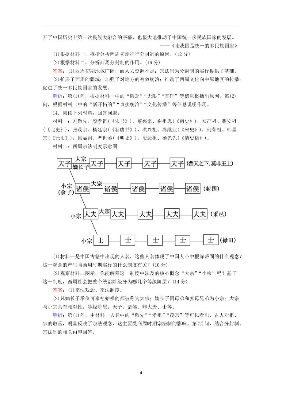 2020_2021学年高中历史专题一古代中国的政治制度1.1中国早期政治制度的特点课时作业含解析人民版必修299_第4页