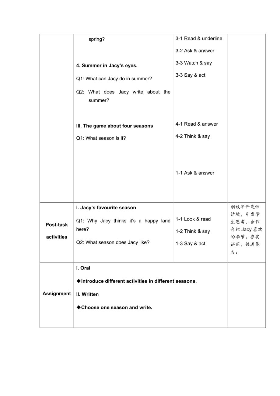 牛津上海版（试用本）三年级下册英语Module 3 Unit 3 SeasonsPeriod 1教案_第3页