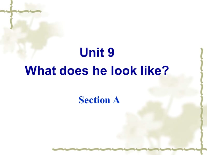 七年级英语下册《Unit9 What does he look like_Section_A》课件_(新版)人教新目标版_第1页