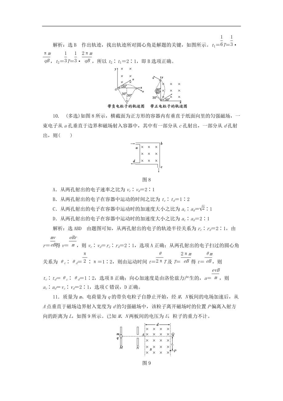 高中物理 课时跟踪检测（二十一）洛伦兹力的应用 鲁科版选修3-1_第5页