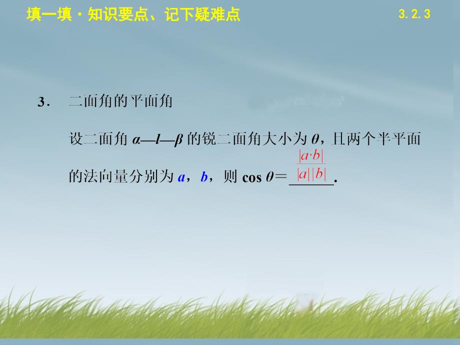 高中数学 第三章 3.2.3空间的角的计算配套课件 苏教选修2-1_第3页