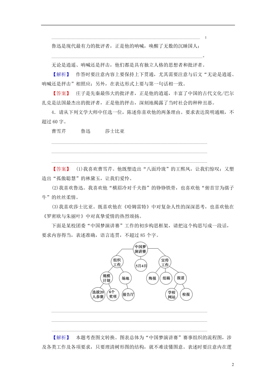 高中语文 1 在酒楼上学业分层测评 苏教版选修《短篇小说选读》_第2页