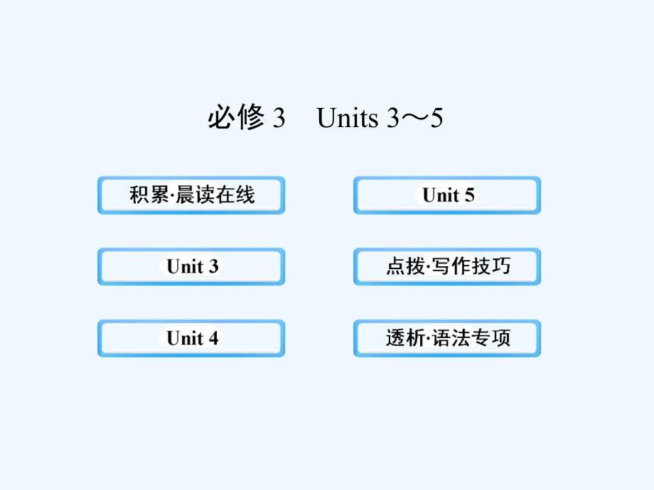 高中英语 Units3～5全程复习课件 新人教必修3_第1页