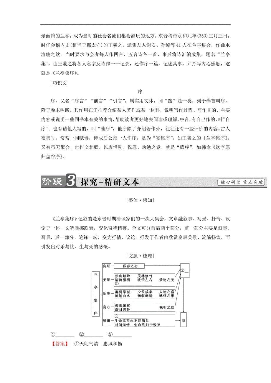 高中语文 第四专题 兰亭集序教师用书 苏教版必修5_第5页