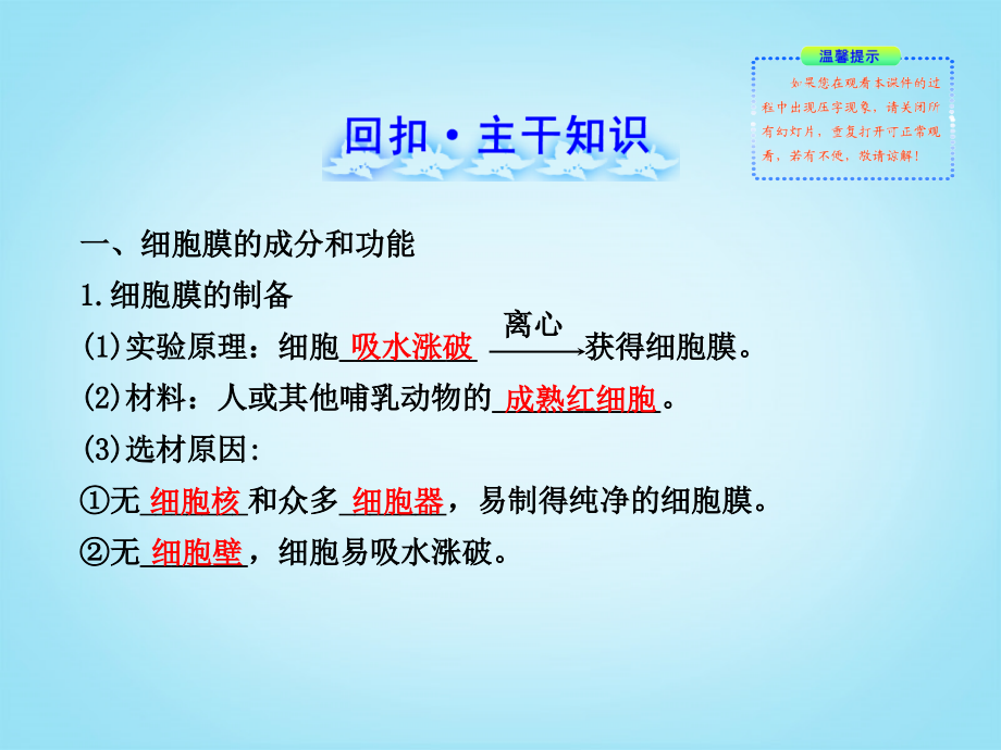 （安徽天津专用）高中生物 1.3.1、3细胞膜 系统的边界 细胞核 系统的控制中心复习方略配套课件 新人教_第2页