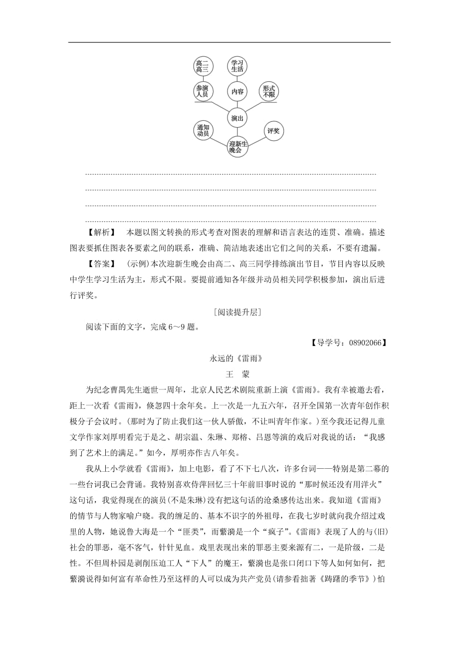 高中语文 第2单元 学业分层测评5 雷雨（节选）苏教版必修4_第3页