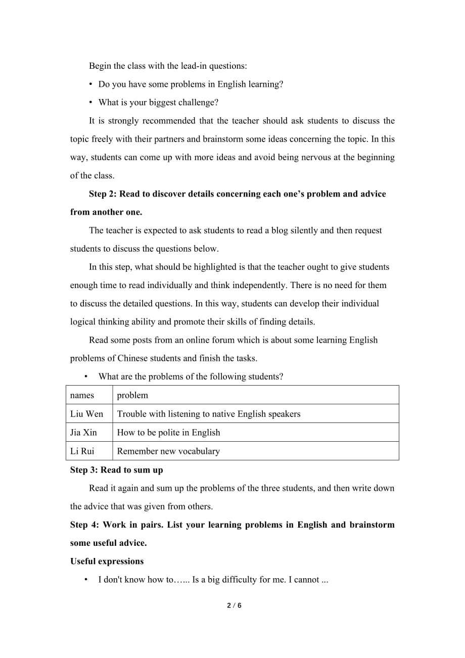 《Unit 5 Languages Around the World Reading for writing》教案（附导学案）_第2页