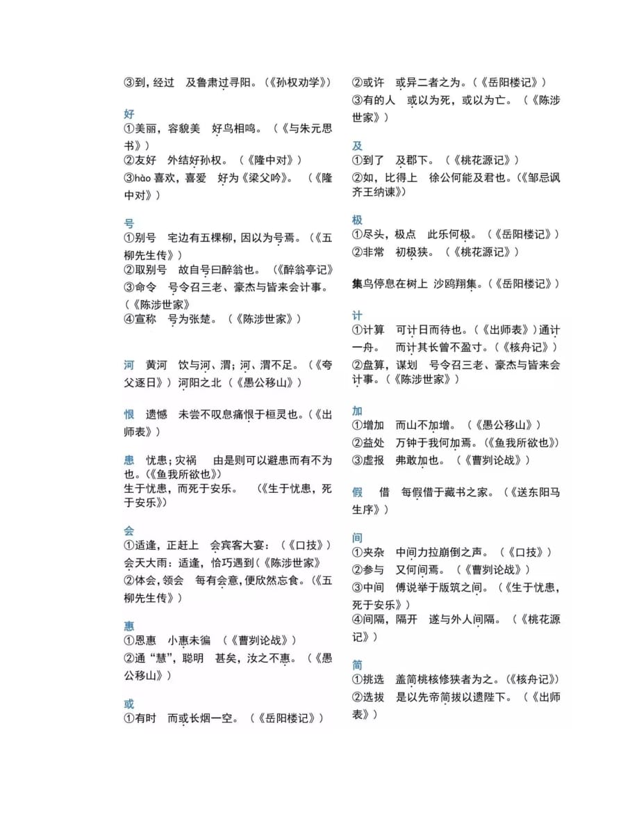 初中文言文常考140字全总结,太重要了,必须_第3页