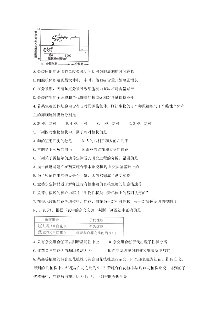 广东省珠海市2019-2020学年高一生物下学期期末学业质量检测试题[含答案]_第2页