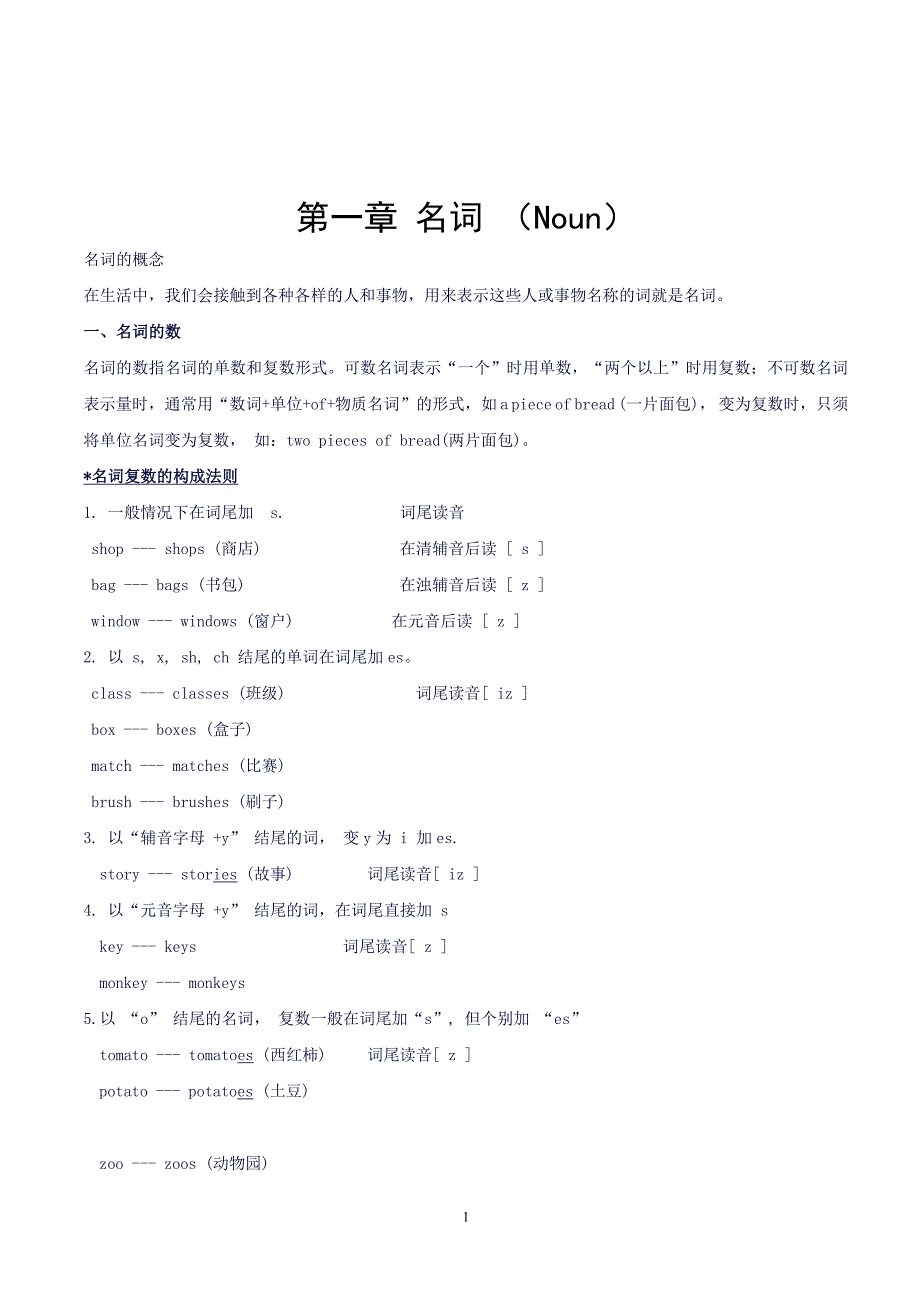 小学四年级英语语法知识点._第1页