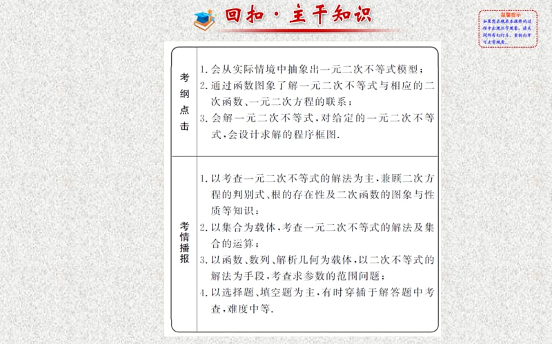 【福建】高考数学复习方略：第6章《不等式、推理与证明》第2节《一元二次不等式及其解法》_第2页