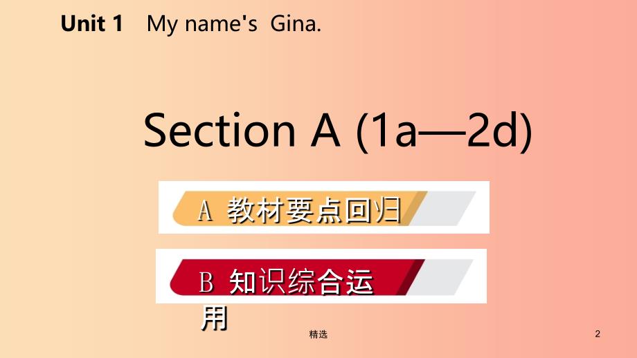 七年级英语上册 Unit 1 My name’s Gina Section A（1a-2d）导学课件 新人教版_第2页
