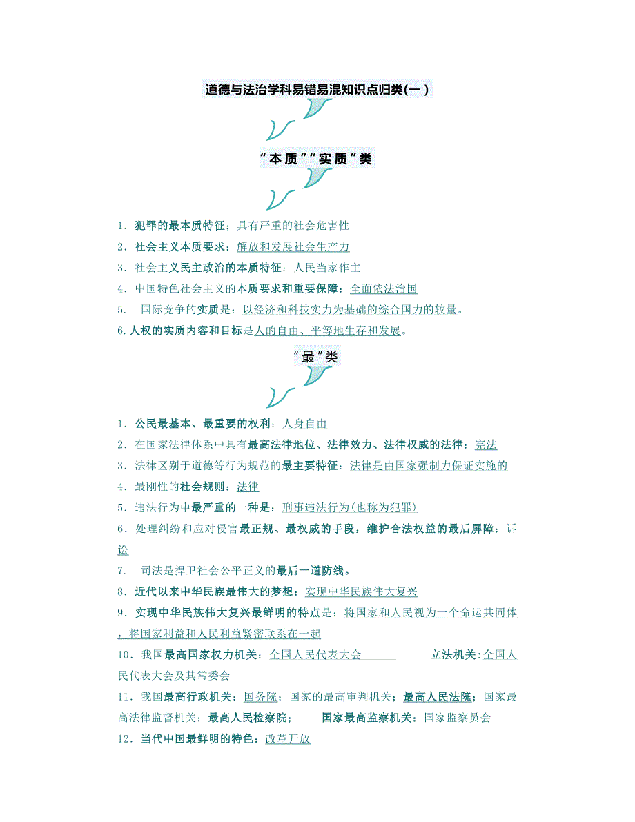 初中政治易混易错知识点汇总,不要等到考试错了再来看!_第1页