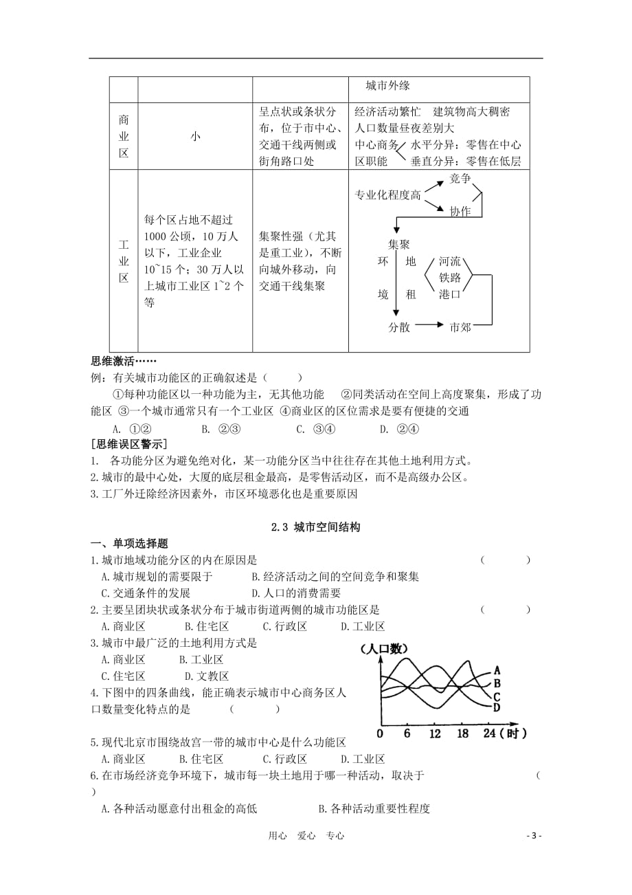 高中地理《城市空间结构》教案4 鲁教版必修2_第3页