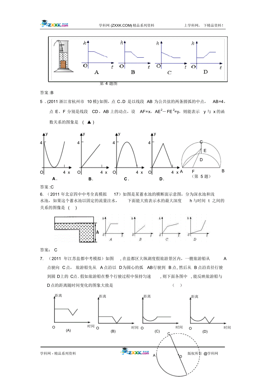 2011中考模拟分类汇编16.一次函数的应用._第2页