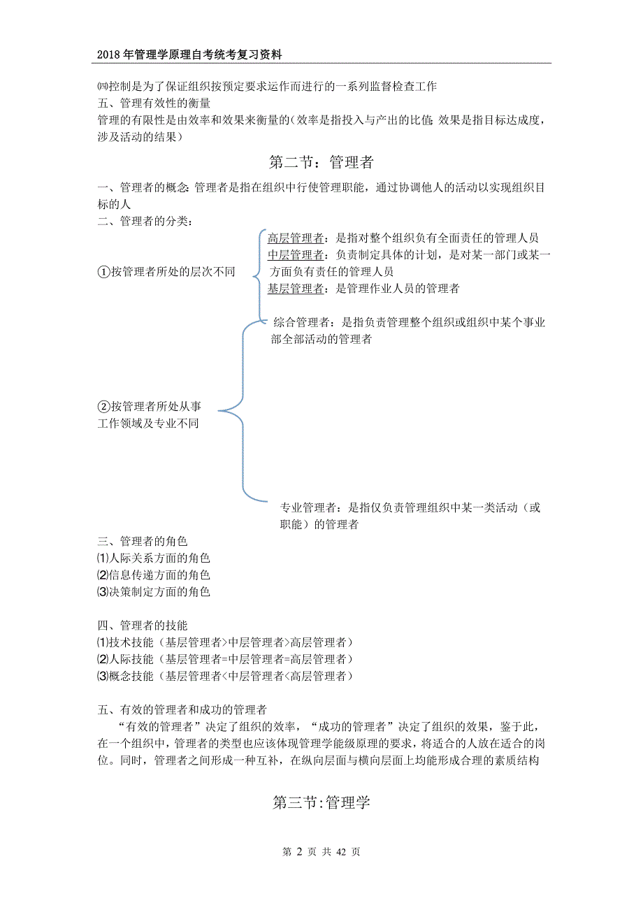 2018管理学原理知识点总结-_第2页