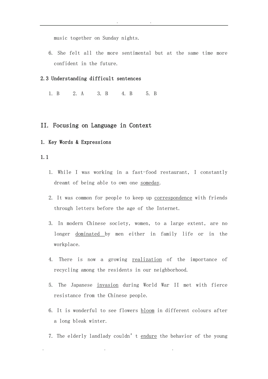 全新版大学进阶英语综合教程第二册答案U2 Key to rcises_第4页