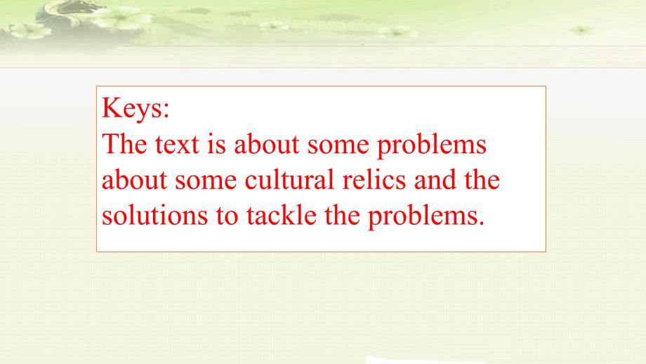 《Unit 1 Cultural Heritage Period 2 Reading and ThinkingFrom Problems to Solutions》课件_第3页